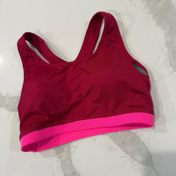 Nike DriFit Sports Bra Padded Racerback Activewear Womens Small Red/Pink Workout - Picture 5 of 6